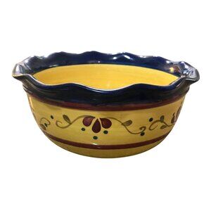 Home & Garden Party Welcome Home 8.5" Hand-Painted Stoneware Mixing Serving Bowl